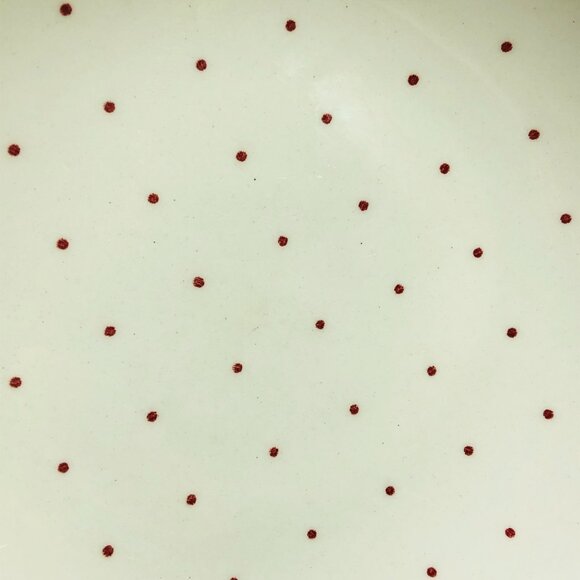 Vintage 60s BILTONS England Ironstone Coupe Bowl Set of 5 - Cranberry Polka Dot - Picture 5 of 10